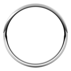Platinum 1 mm Lightweight Half Round Band Size 6.5