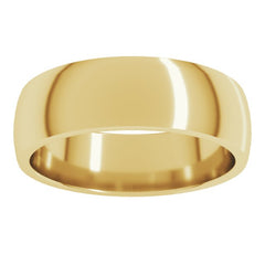 14K Yellow Gold 6 mm Lightweight Comfort-Fit Half Round Band Size 20