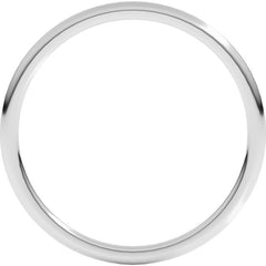 14K White Gold 1 mm Lightweight Comfort-Fit Half Round Band Size 5
