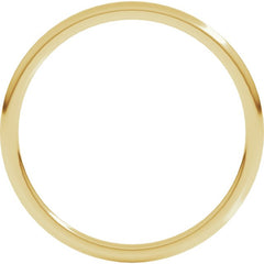 14K Yellow Gold 1 mm Lightweight Comfort-Fit Half Round Band Size 6