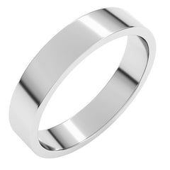 14K White Gold 4 mm Flat Band Size 8.5