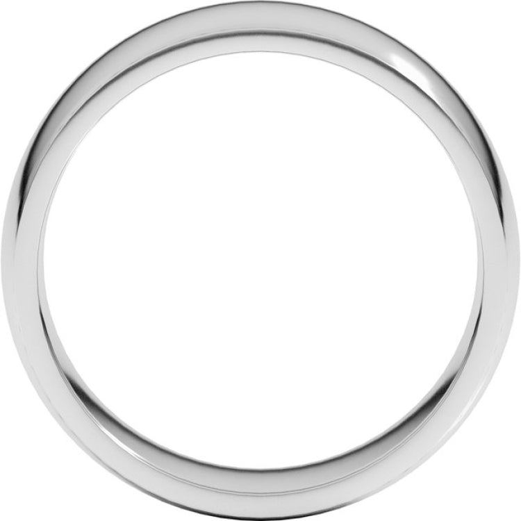 10K White Gold 7 mm Lightweight Comfort-Fit Half Round Band Size 10