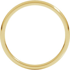 10K Yellow Gold 2 mm Lightweight Comfort-Fit Half Round Band Size 9
