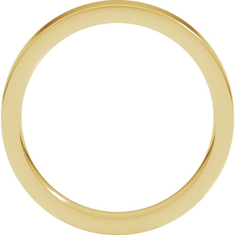 14K Yellow Gold 3 mm Comfort-Fit Flat Band Size 3.5
