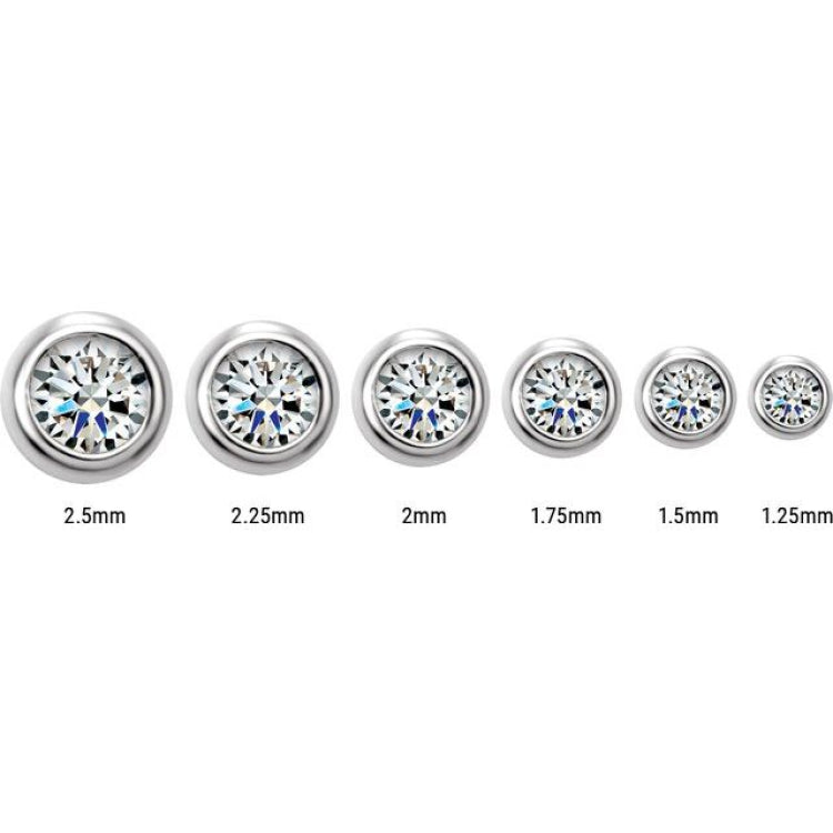 14K Yellow Gold .02 CT Natural Diamond Micro Bezel-Set Stud Earring