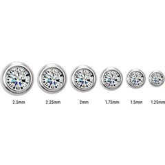 14K Yellow Gold .02 CT Natural Diamond Micro Bezel-Set Stud Earring