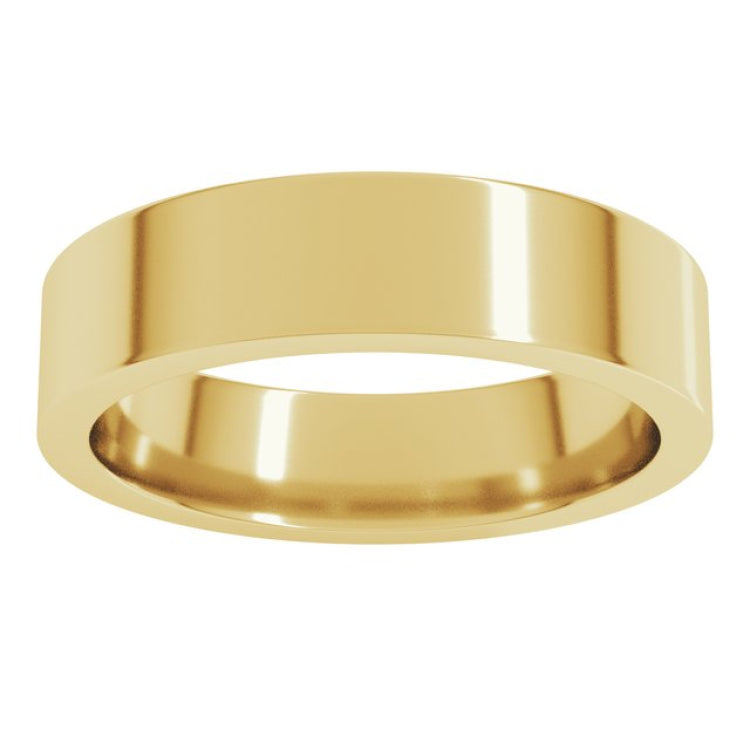14K Yellow Gold 5 mm Comfort-Fit Flat Band Size 7.5