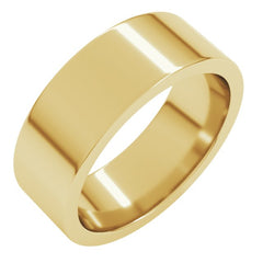 14K Yellow Gold 7 mm Comfort-Fit Flat Band Size 9