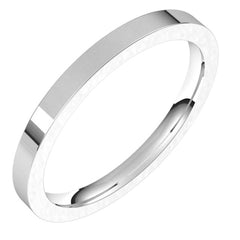 14K White Gold 2 mm Comfort-Fit Flat Band Size 9