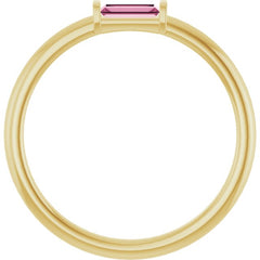 14K Yellow Gold Natural Pink Tourmaline Stackable Ring