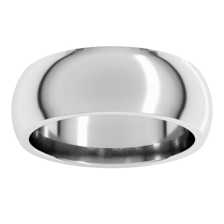 Platinum 7 mm Comfort-Fit Half Round Band Size 10