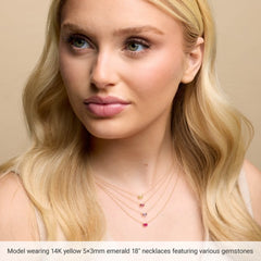 Platinum Natural Aquamarine 18" Necklace