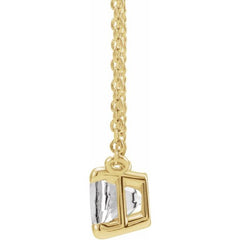 14K Yellow Gold Natural White Sapphire 18" Necklace