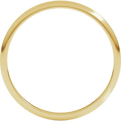 10K Yellow Gold 1.5 mm Lightweight Half Round Band Size 3.5