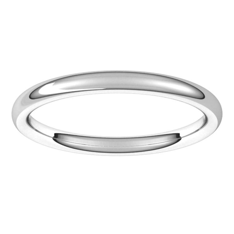 Platinum 2 mm Comfort-Fit European-Style Band Size 6