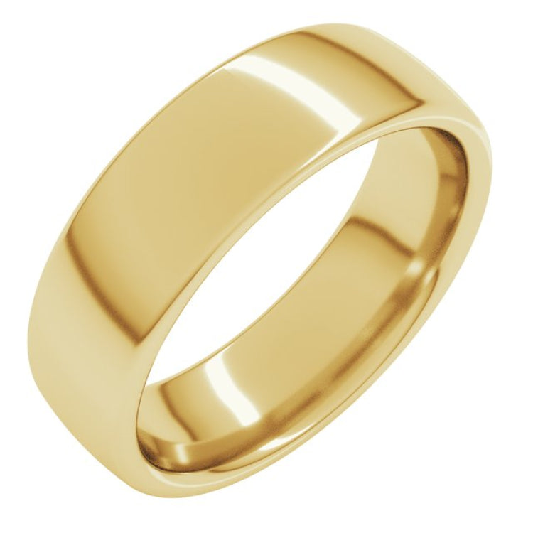 10K Yellow Gold 6 mm Comfort-Fit European-Style Band Size 7.5