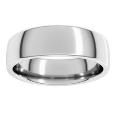 14K White Gold 6 mm Comfort-Fit European-Style Band Size 7.5