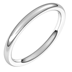 14K White Gold 2 mm Comfort-Fit European-Style Band Size 7