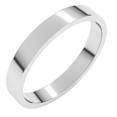 14K White Gold 3 mm Flat Band Size 8