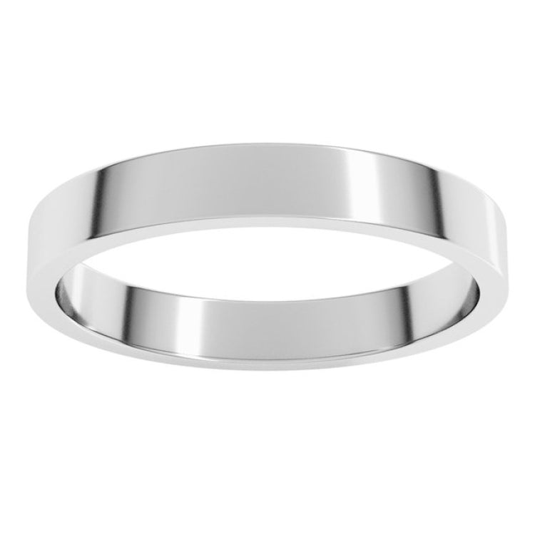 14K White Gold 3 mm Flat Band Size 8