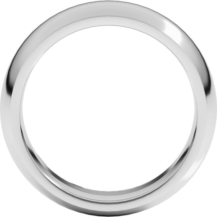 14K White Gold 7 mm Comfort-Fit Half Round Band Size 10