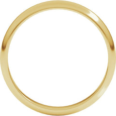 14K Yellow Gold 3 mm Half Round Band Size 5.5