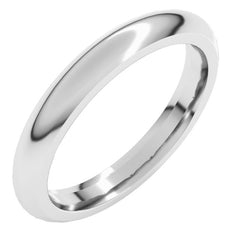 Platinum 3 mm Comfort-Fit Half Round Band Size 7.5