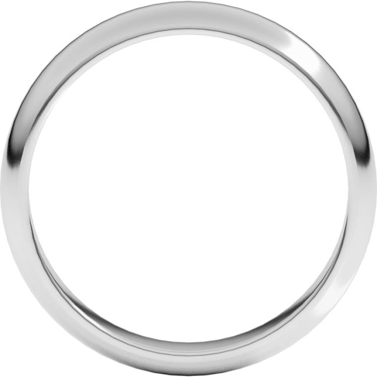 14K White Gold 4 mm Half Round Band Size 5.5