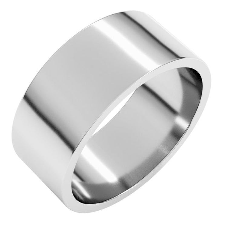 14K White Gold 8 mm Flat Band Size 9.5