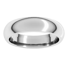 Platinum 5 mm Comfort-Fit Half Round Band Size 6