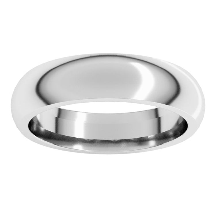 Platinum 5 mm Comfort-Fit Half Round Band Size 8