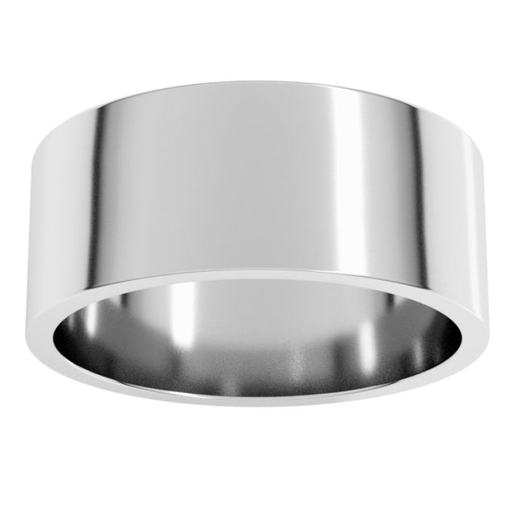 14K White Gold 8 mm Flat Band Size 12