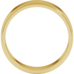 14K Yellow Gold 6 mm Stepped-Edge Flat Band Size 13