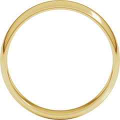 10K Yellow Gold 5 mm Lightweight Half Round Band Size 8