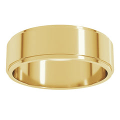 14K Yellow Gold 6 mm Stepped-Edge Flat Band Size 10.5