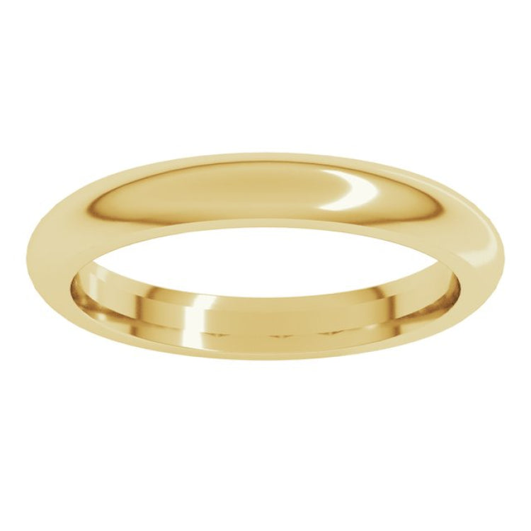 18K Yellow Gold 3 mm Comfort-Fit Half Round Band Size 4.5