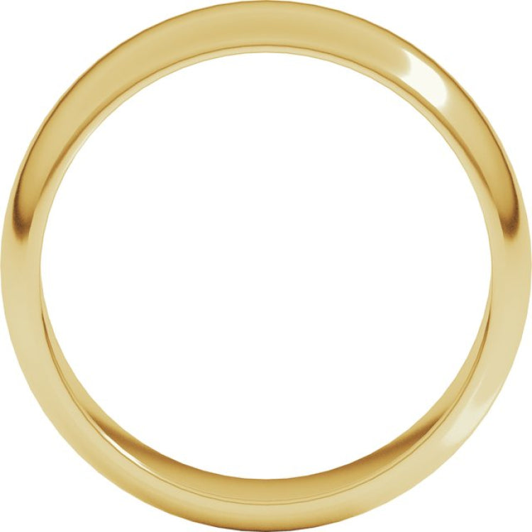 10K Yellow Gold 6 mm Half Round Band Size 6.5