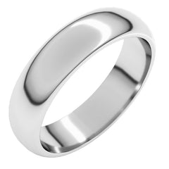 14K White Gold 5 mm Half Round Band Size 7.5