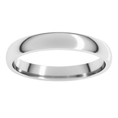 14K White Gold 3 mm Lightweight Comfort-Fit Half Round Band Size 4