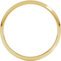 10K Yellow Gold 2 mm Lightweight Half Round Band Size 6