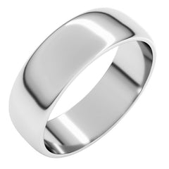 14K White Gold 6 mm Lightweight Half Round Band Size 11