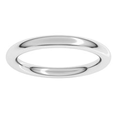 14K White Gold 2.5 mm Comfort-Fit Full Round Band Size 10