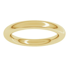 14K Yellow Gold 3 mm Comfort-Fit Full Round Band Size 5.5