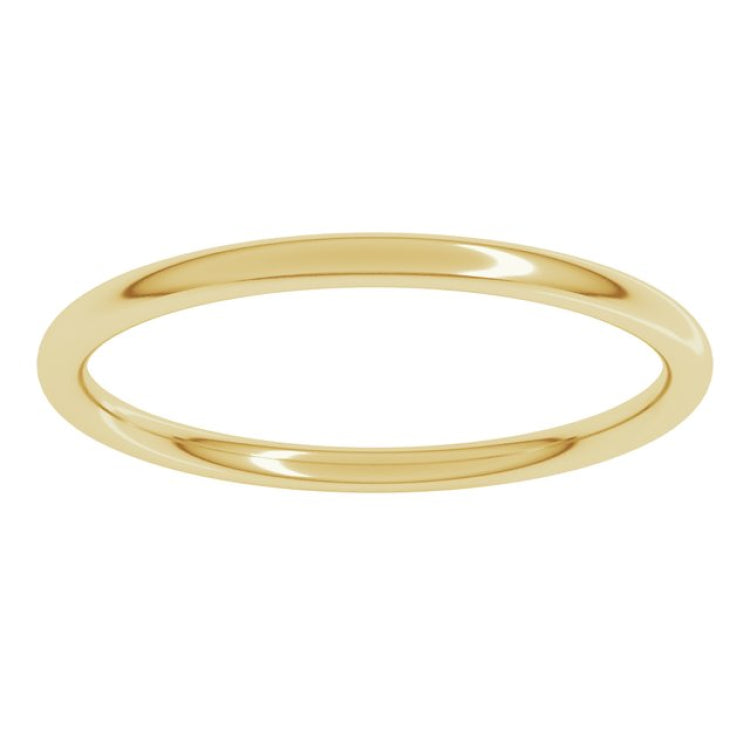 18K Yellow Gold 1.5 mm Comfort-Fit Full Round Band Size 7