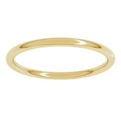 14K Yellow Gold 1.5 mm Comfort-Fit Full Round Band Size 8.5