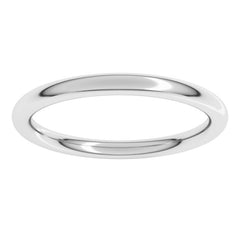 14K White Gold 2 mm Comfort-Fit Full Round Band Size 8