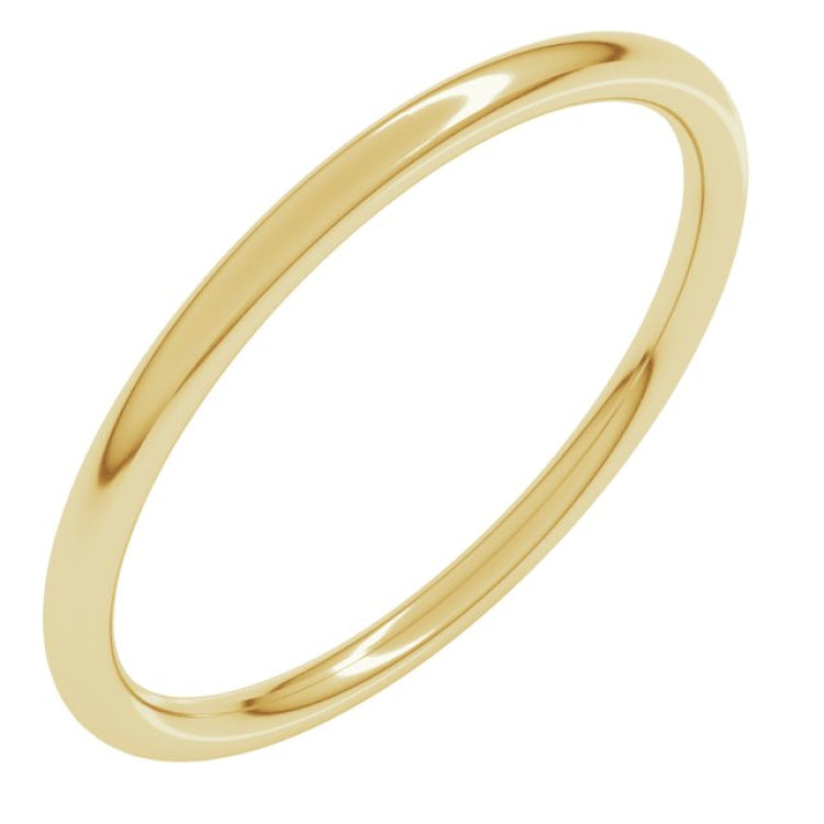 18K Yellow Gold 1.5 mm Comfort-Fit Full Round Band Size 9