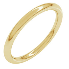 18K Yellow Gold 2 mm Comfort-Fit Full Round Band Size 9