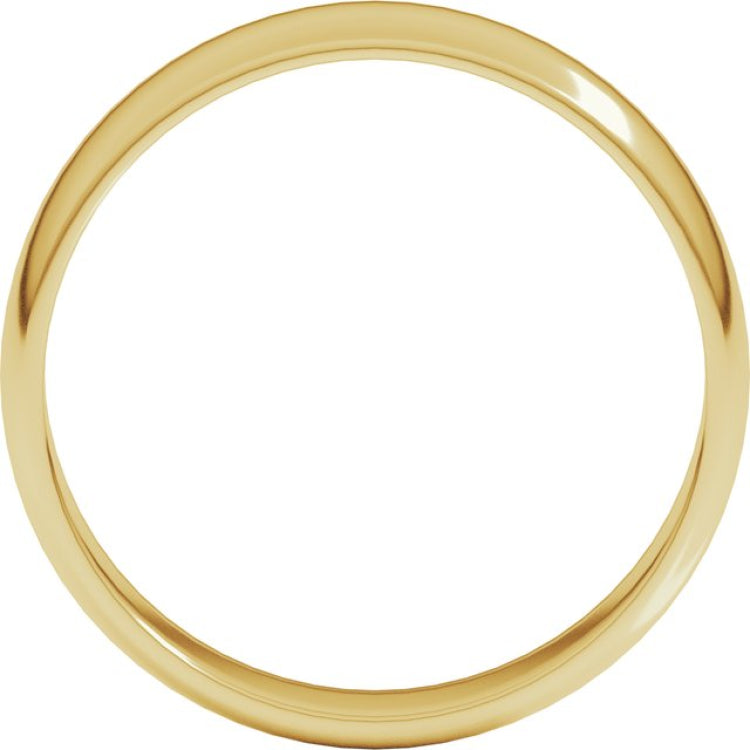 14K Yellow Gold 5 mm Lightweight Half Round Band Size 11.5