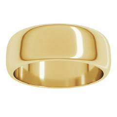 18K Yellow Gold 7 mm Half Round Band Size 7.5